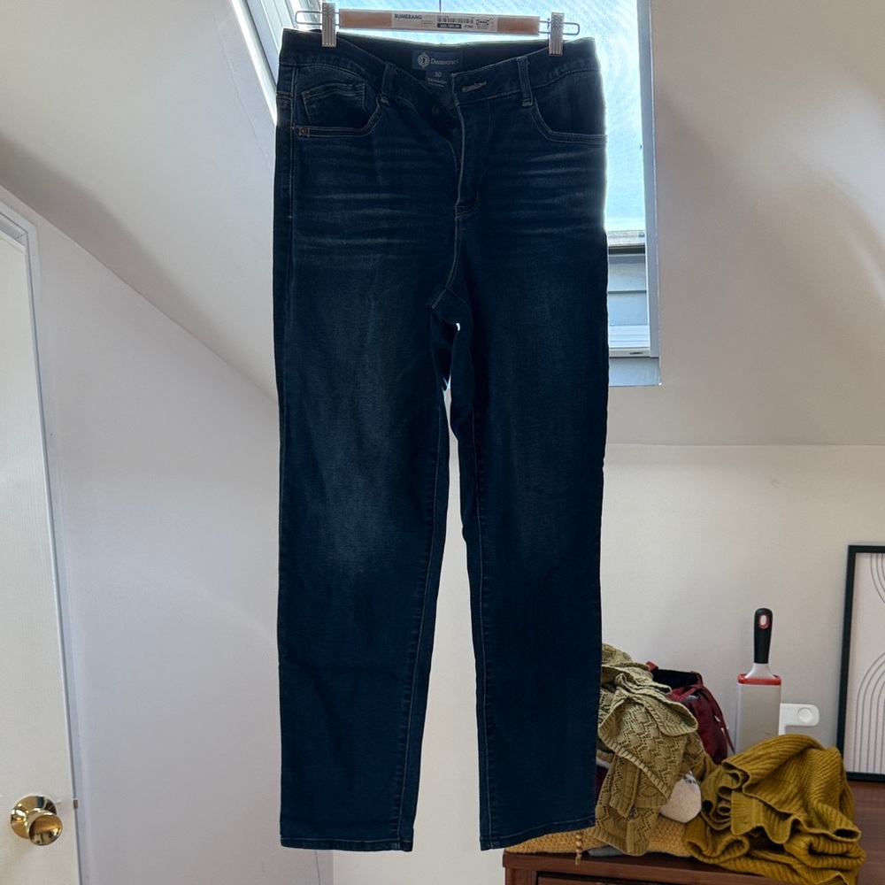 Democracy Dark Blue Straight Leg Jeans